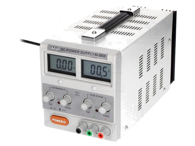 Voedingseenheid: voor lab; eenkanaals,lineair; 0÷30VDC; 0÷3A Voedingseenheid: voor lab; eenkanaals,lineair; 0÷30VDC; 0÷3A